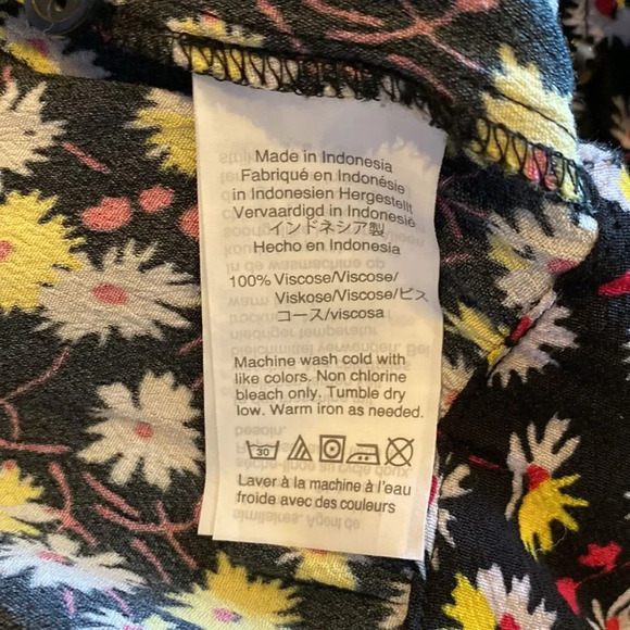 Z Madewell V-Neck French Floral Wrap Top Size Small Pleated Relaxed Fit - Picture 10 of 10